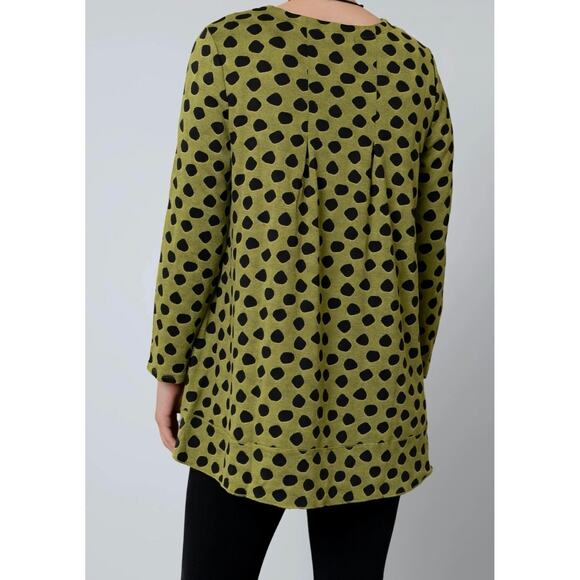 Habitat Clothes To Live In Top Lime Dot Long Sleeves Tunic Women’s XL Artsy - Picture 4 of 14